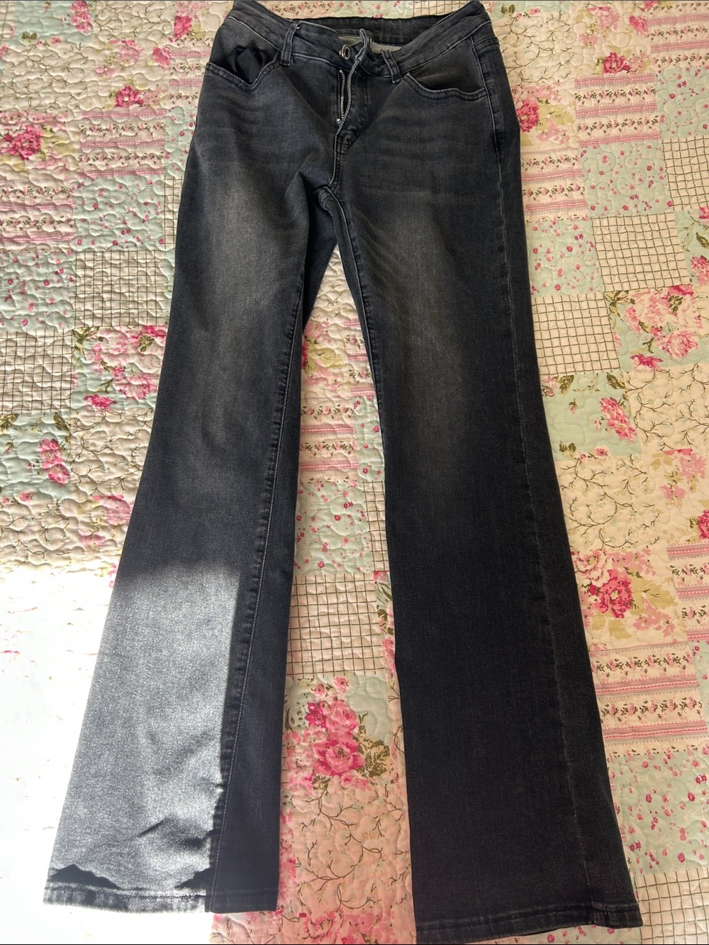 Women's Charcoal Gray Wide-Leg Jeans